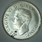 1940 Canada Silver 50 Cents Coin 50c Canadian Half Dollar Uncirculated Spotted