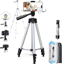 Professional Camera Tripod Stand Holder Mount For iPhone Samsung Phone w/ Bag