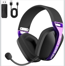 Wireless Gaming Headset with Removable Mic for PC, PS5, PS4, 2.4GHz Gaming He...