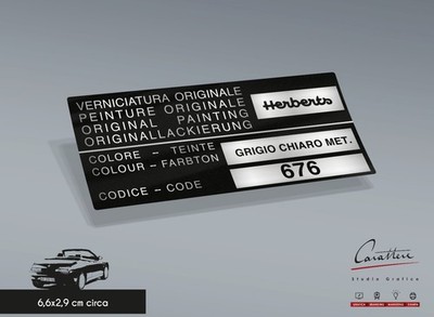 HERBERTS LIGHT GREY PAINT STICKER MET. 676 Alfa Romeo | 6.6x2.9 cm