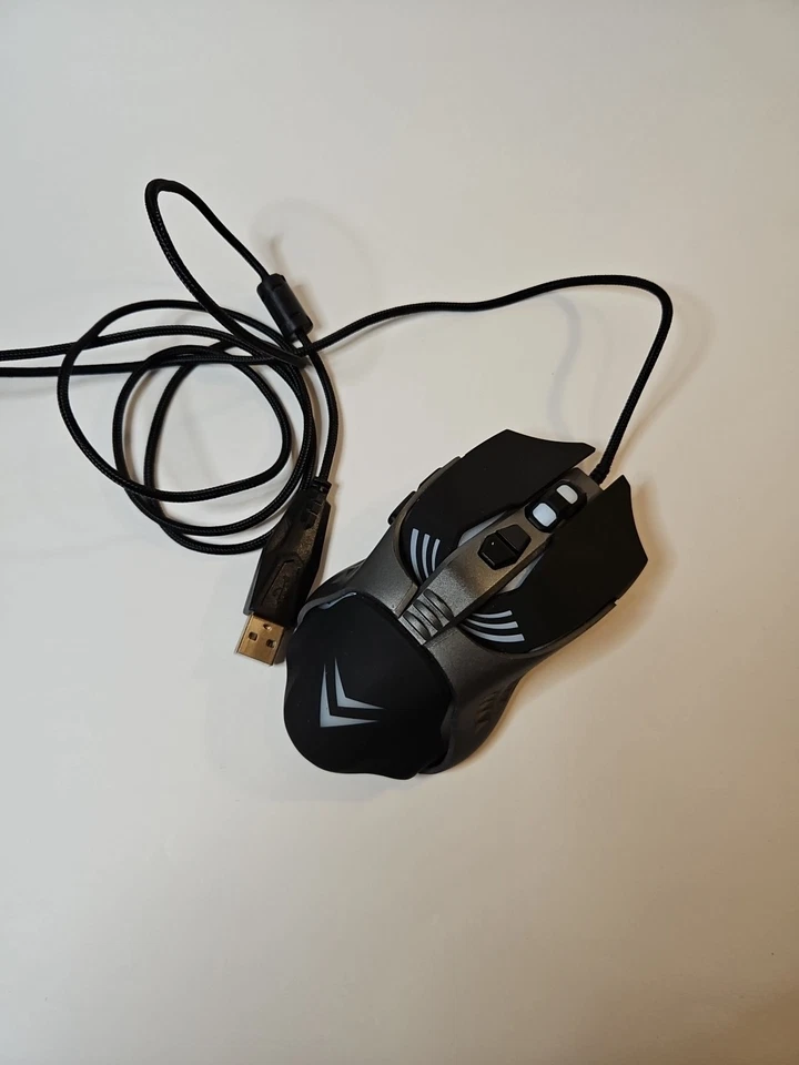 LED Gaming Mouse Model MU21007 USB Wired Black/Gray TESTED (Y2) - Image 2 of 4