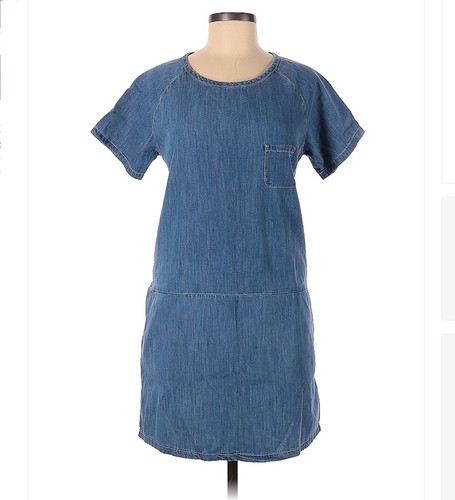 Mavi Jeans Chambray Casual Short Sleeve Dress Size L