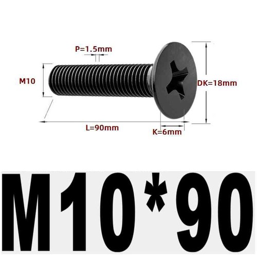 Black 304 Stainless Steel Cross Countersunk Head Screws Flat Head Long Screws - Picture 201 of 202