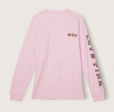 Victoria's Secret PINK COTTON LONG SLEEVE CAMPUS / RINGER T-SHIRT XS-XL NWT