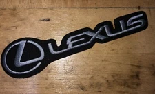 Lexus Embroidered Patch 1.5x6” Gray On Black