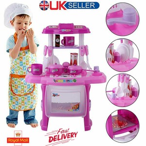 Electronic Kitchen Toddler Kids Role Play Cooker Set Girls Cooking