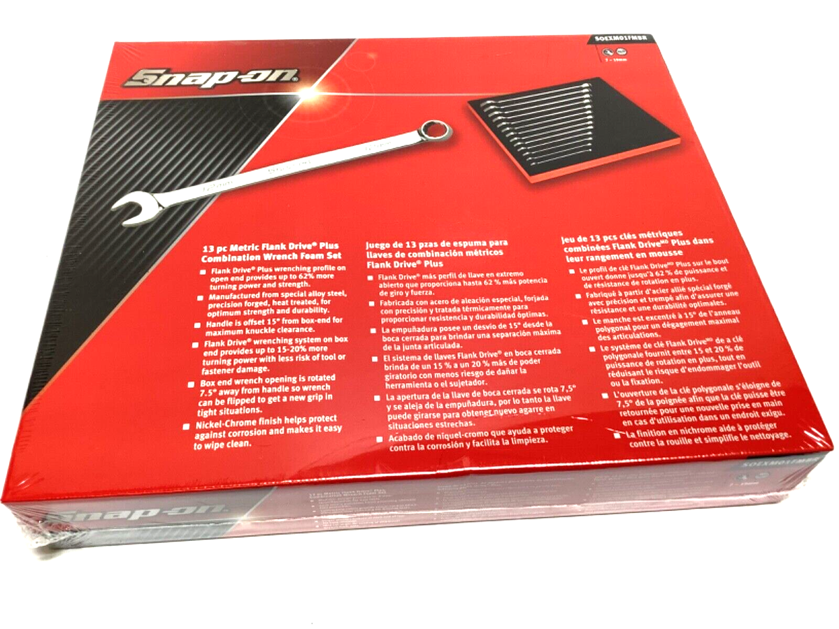 Snap-on SOEXM01FMBR 13Pc Metric Combination Wrench Set | 7-19mm