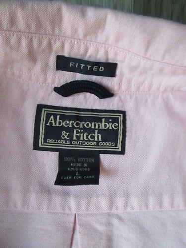 VINTAGE ABERCROMBIE & FITCH PINK KNOPF DOWN PASSEND LANGARM SHIRT HERREN GRÖSSE L - Bild 4 von 7
