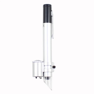 50X Portable LED Magnifying Glass Graduated Pen Microscope with Reticle Scale