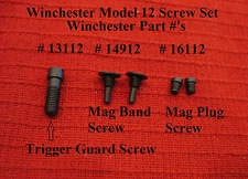 Winchester Model 12 Screw Set of 5:- Win Part # 14912, 16112 & 13112