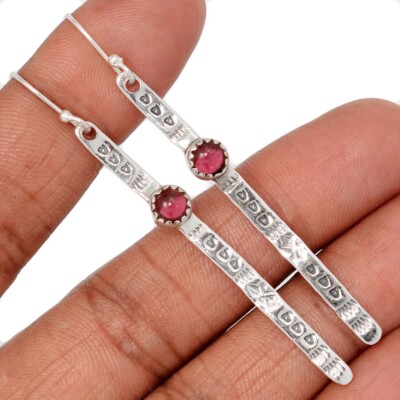 Natürlicher Granat - Madagaskar 925 Sterling Silber Ohrringe WAD1 CE47868
