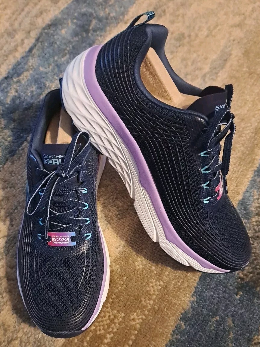 Skechers Max Women's Cushioning Elite Running Shoes Sneakers 9W 17693W/NVLV