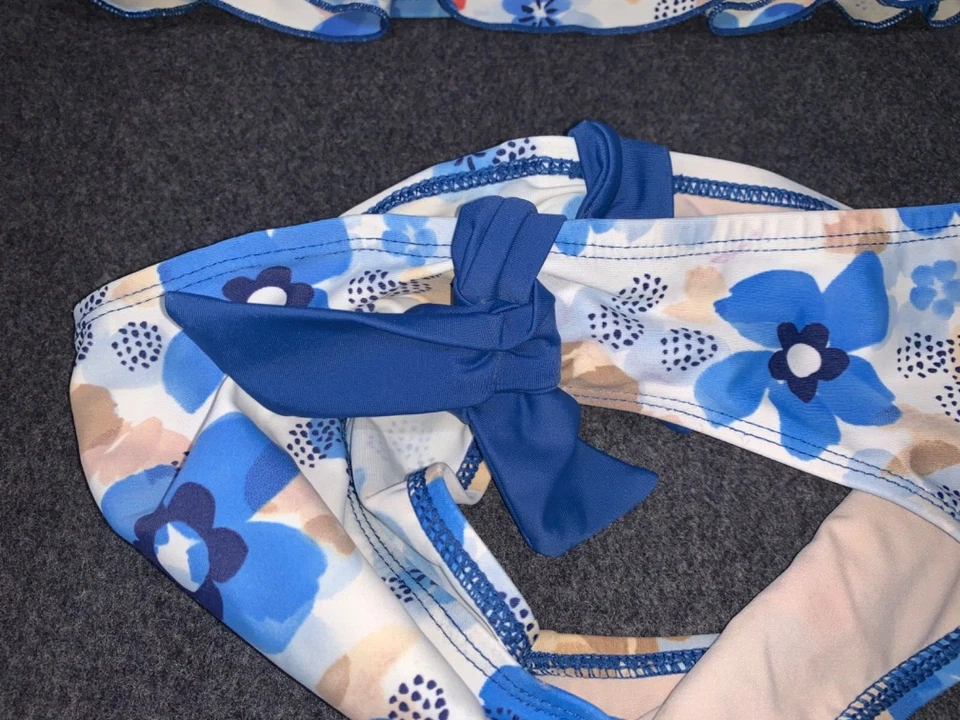 Maiô FLOATIMINI 2 peças estampa floral alças conversíveis tamanho 7/8 meninas i052 - Imagem 4 de 4