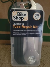 New 25pc Bike Shop Quick Fix Tube Repair Kit , 20 Gluess Patches & More, 🆓️📦