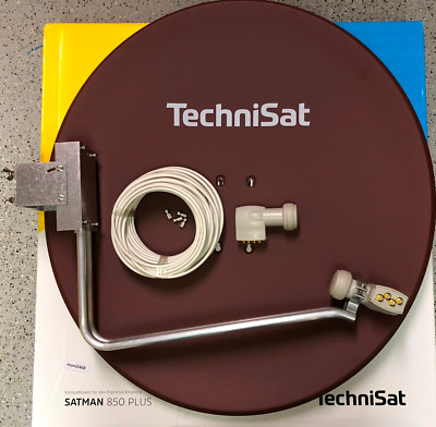 TechniSat Satman 850plus mit Quattro - Switch-LNB(4Teilnehmer) ziegelrot neu 25m