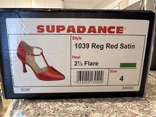 Supadance 1039 Regular Red Satin  Ballroom Latin Dance Size For Uk