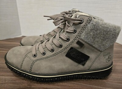 Rieker Cordula 30 Mid Top Sneaker Gray Booties Shoe Womens EUR 38