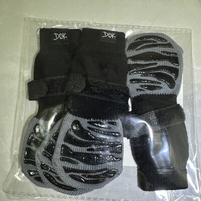 DOK Anti Slip Dog Shoes Created for Senior Dogs Paw Protection Size S Black Gray