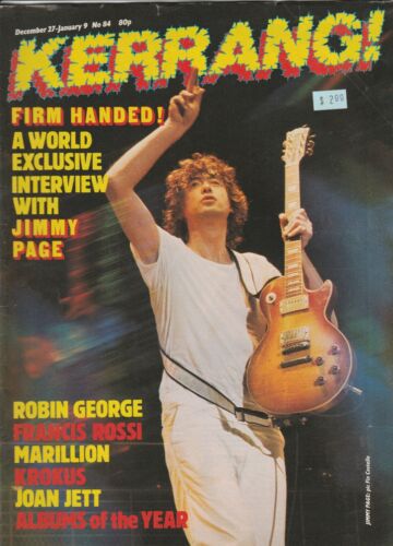 KERRANG! Magazine 84 Jimmy (Led Zeppelin) Page Marillion Joan Jett Krokus Rossi  - Zdjęcie 1 z 2