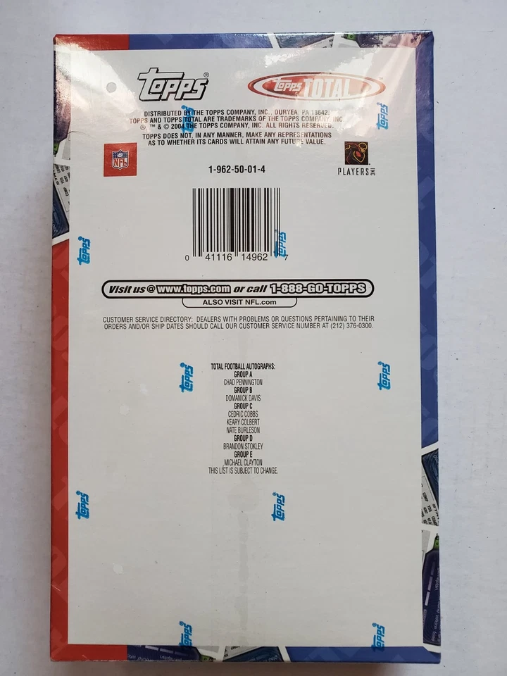 2004 Topps Total Football Hobby Box - Roethlisberger RC! - Image 2 of 3