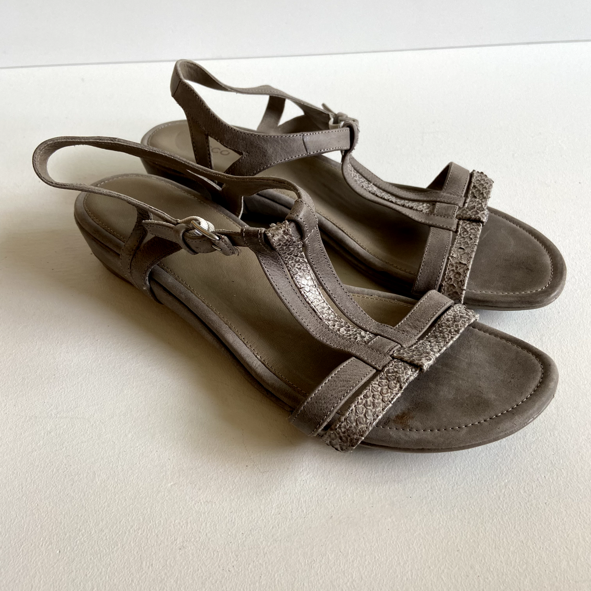 ECCO Womens Leather Slingback Sandals Strappy Low Wedge EU ECCO Womens Leather Slingback Sandals Strappy Low Wedge EU