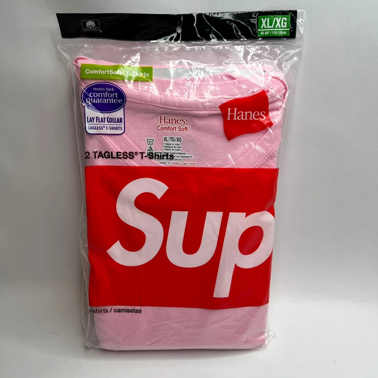 Lot de 2 t shirts sans étiquette Supreme X Hanes taille XL