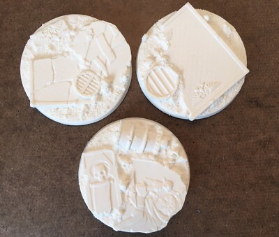 Warhammer 40,000 40K Custom Ruin Bases 3 Three 60mm round resin bases