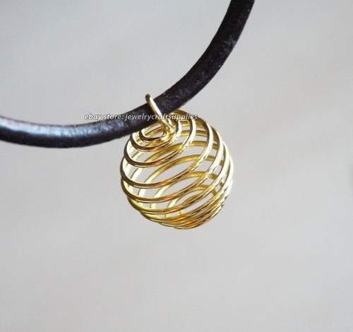 8pcs Wire Pearl Cage Pendant Necklace 