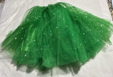 St Patrick  s Day Girls Green Elastic Tutu Skirt-Lights Up 