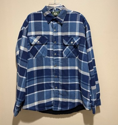 Stillwater Supply Flannel Shacket Men L Sherpa Lined Plaid Workwear Ranch Jacket