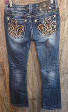 Miss Me Denim Blue Jeans Women Size 27 28x33 Signature Boot JP5897B4 - rodeo