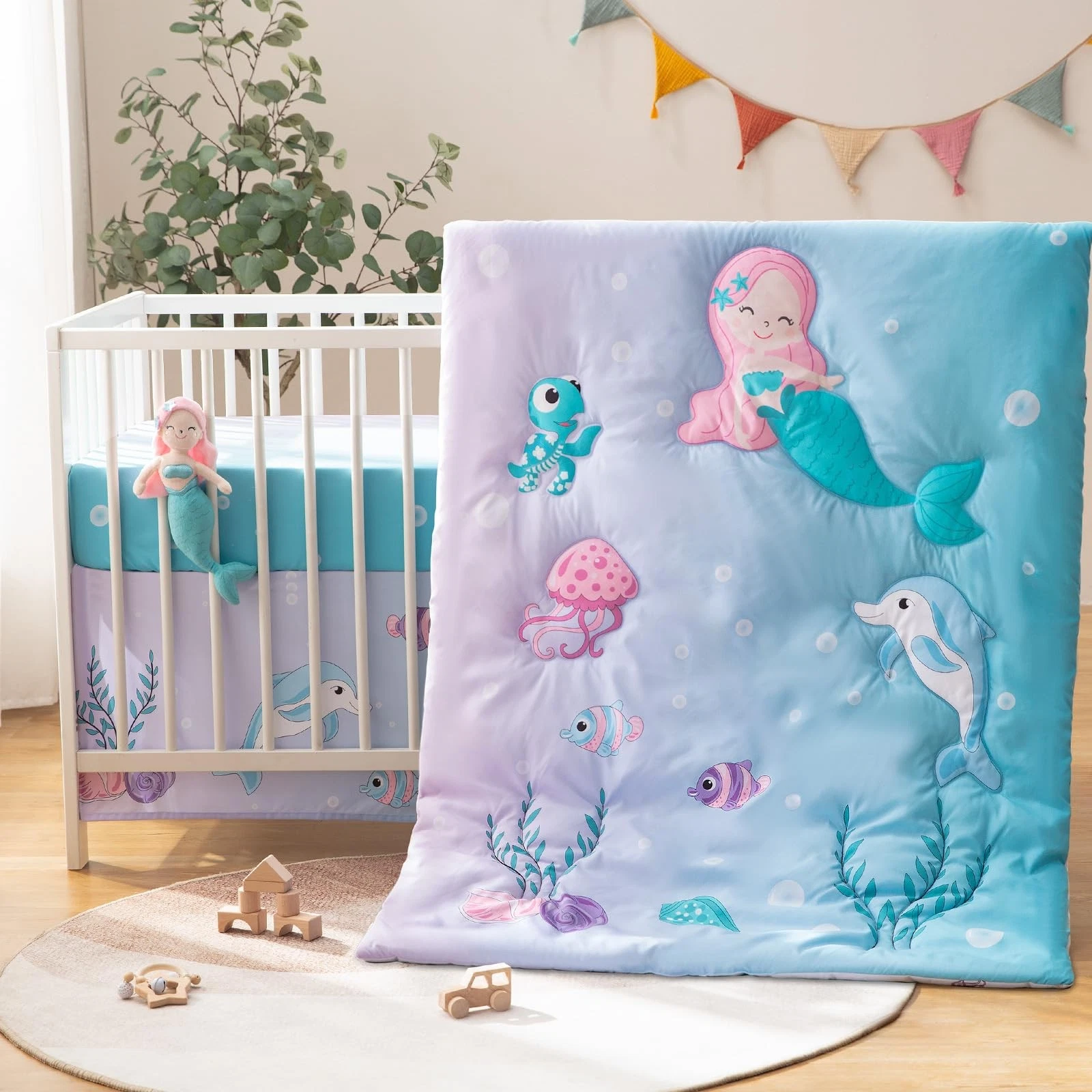 4 Pieces Crib Bedding Set for Baby Boys Girls, Infant Toddler Nursery Baby Be...
Opens in a new wind