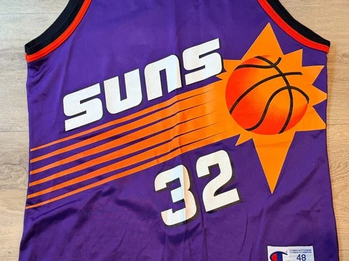 Vintage 1990s Champion Big Logo Phoenix Suns Jason Kidd NBA Basketball Jersey 48 image 3