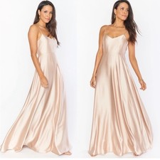 Show Me Your Mumu Faith Maxi Dress Champagne Luxe Satin Size Medium