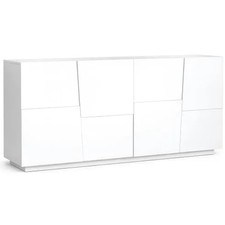 Credenza 4 Ante Bianco Laccato Madia 2 Ripiani Soggiorno Moderno