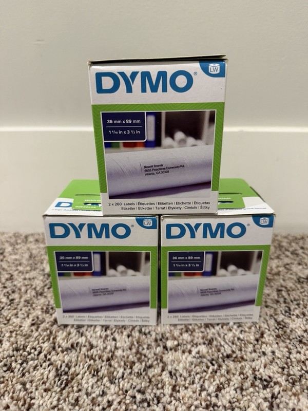 3  Rolls DYMO Authentic LabelWriter Large Address Labels 36 mm x 89mm #30321