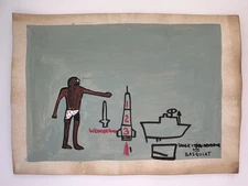 Jean-Michel Basquiat COA Art Painting Original Drawing Vintage
