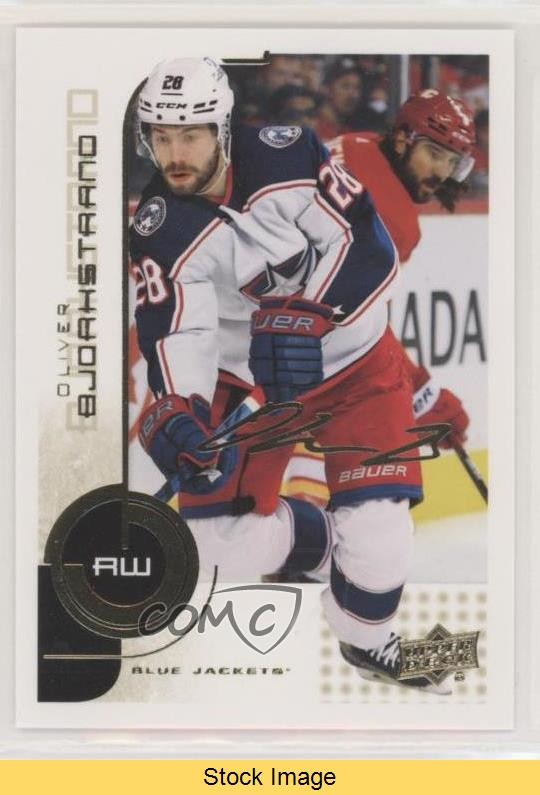 2022-23 Upper Deck MVP 20th Anniversary Gold Script Oliver Bjorkstrand READ 1m2m