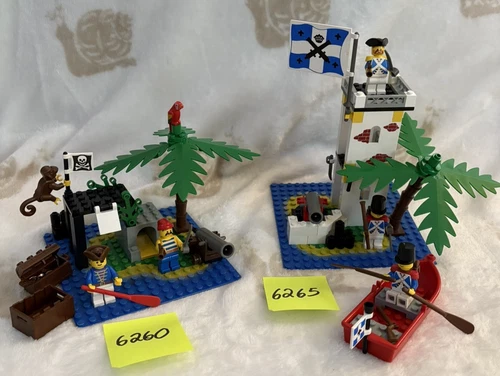 Vintage Lego Pirates 6260 6265 (compete sets minus one piece) no manuals