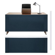 59x24 Inch Under Desk Privacy Panel, Desk Skirt Office Home, Navy Blue