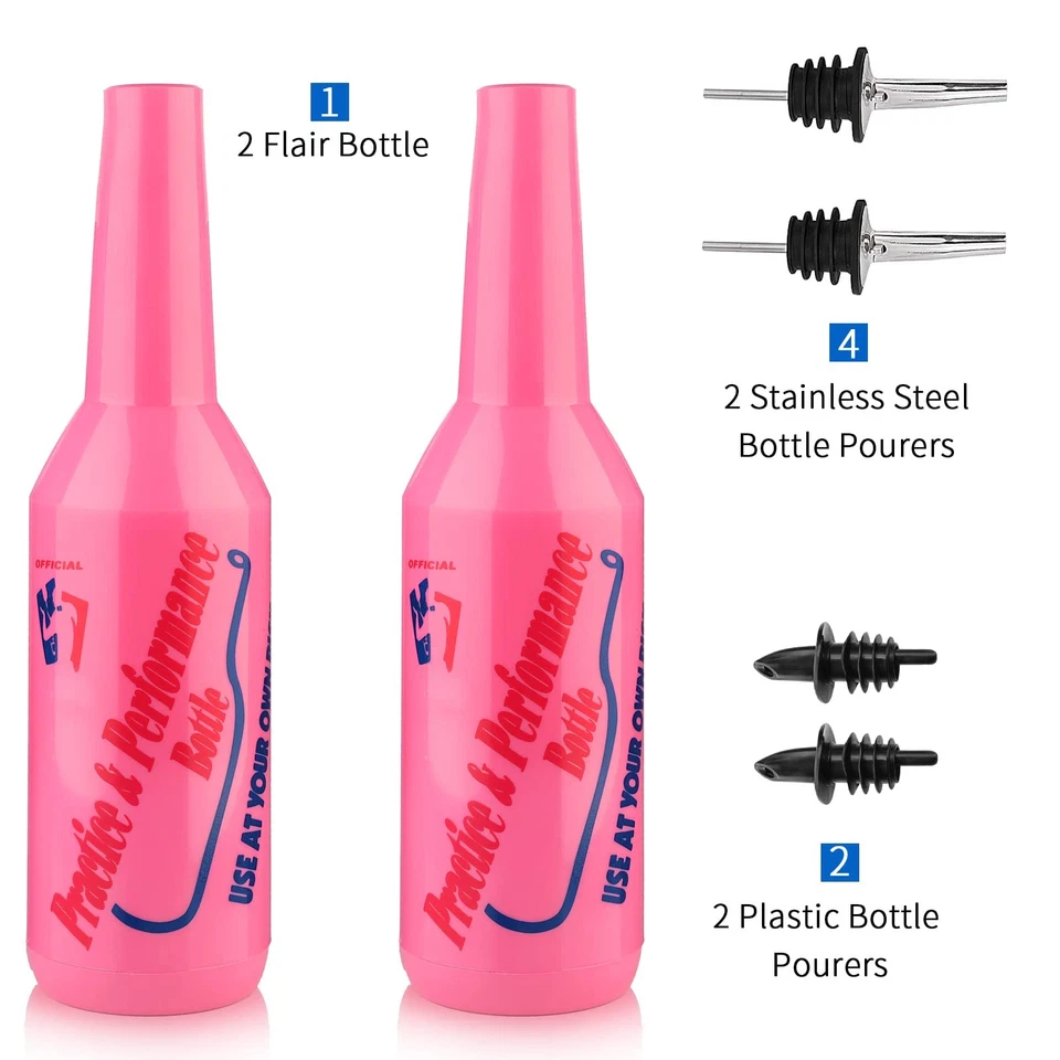 Flair Bottle - Pink Flair Bartender Kit 7 piezas Flair Bottle 25 oz/750 ml Boston C... Foto 3 de 4