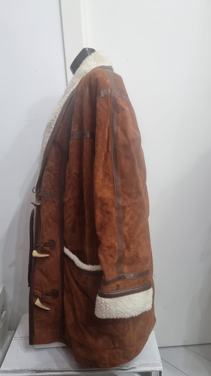 Womens Dino'z Brown Leather Coat Jacket Size 50 AN636 image 4