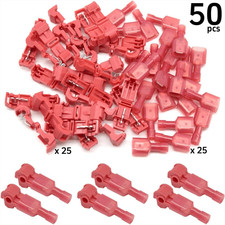 50PCS T-Taps Male Disconnect Gauge 22-18AWG Wire Connector Quick Splice Terminal