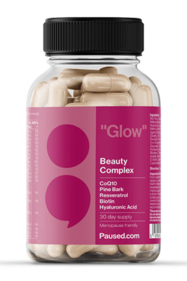 Paused GLOW Beauty Complex CoQ10 Hyaluron Biotin 60 Kapseln UVP 20£