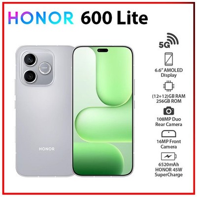 (New) Honor 600 Lite 5G GREY 12GB+256GB Dual SIM Unlocked Android Cell Phone