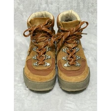 EREM Tan Suede Leather Lace Up Hiking Boots Women's Comfort Casual