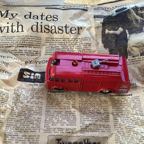 Dinky Toys Airport Fire Control Engine, Die Cast, Original, 1962, Red.