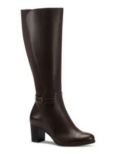 GIANI BERNINI Womens Brown Mia Round Toe Block Heel Leather Riding Boot 5.5 M