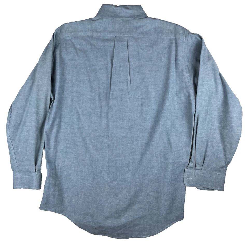 Camisa De Colección Arrow Dover Para Hombres Pequeña EE. UU. Azul Cambray Abotonada Clásica Papá Foto 2 de 4