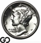 1941-S Mercury Dime, Strong Bands, Superb Gem BU++